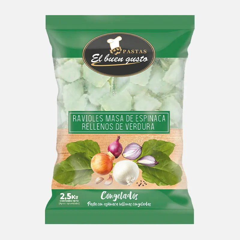 ravioles con masa de espinaca de verdura 2,5kg El Buen Gusto