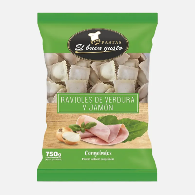 ravioles con masa de espinaca de verdura y jamón 750kg El Buen Gusto